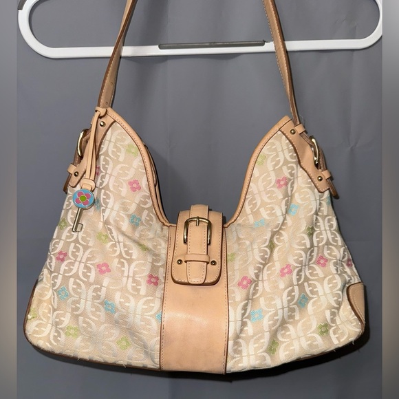 Vintage RARE Fossil Signature Flower Power Hobo Bag - Picture 2 of 13